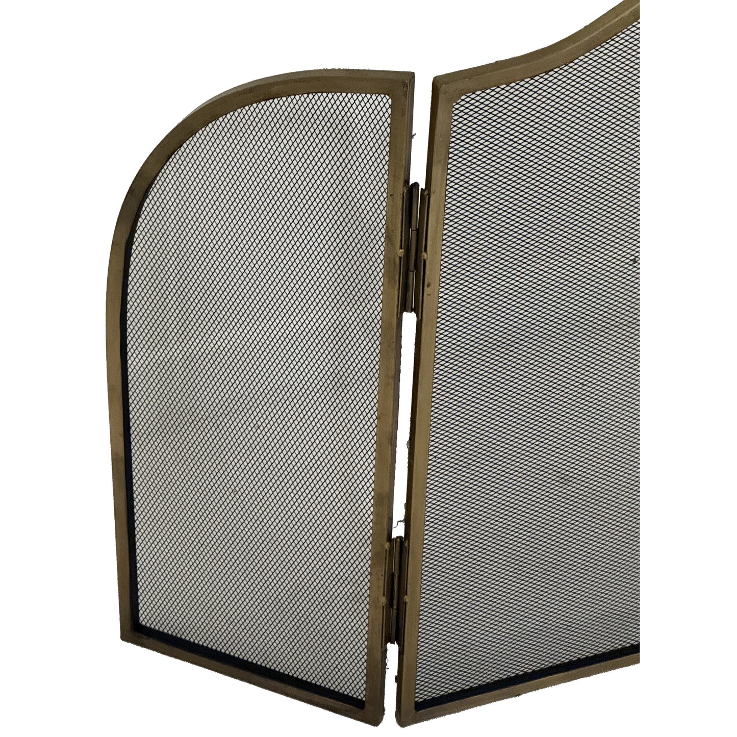 Antiqued Brass Large Fire Screen