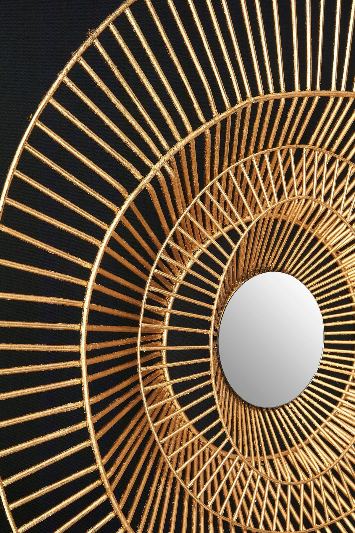 Milan Black and Gold Wire Sunburst Wall Art