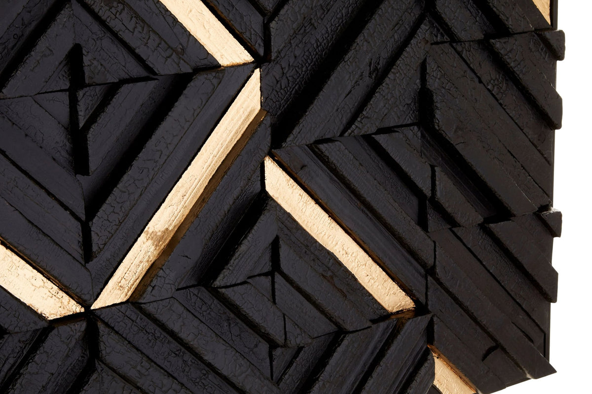 Milan Black Wood Carving Wall Art