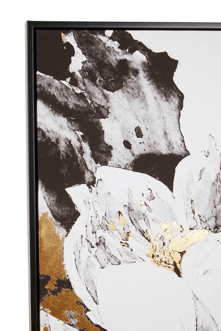 Modernist Floral and Metallic Wall Art