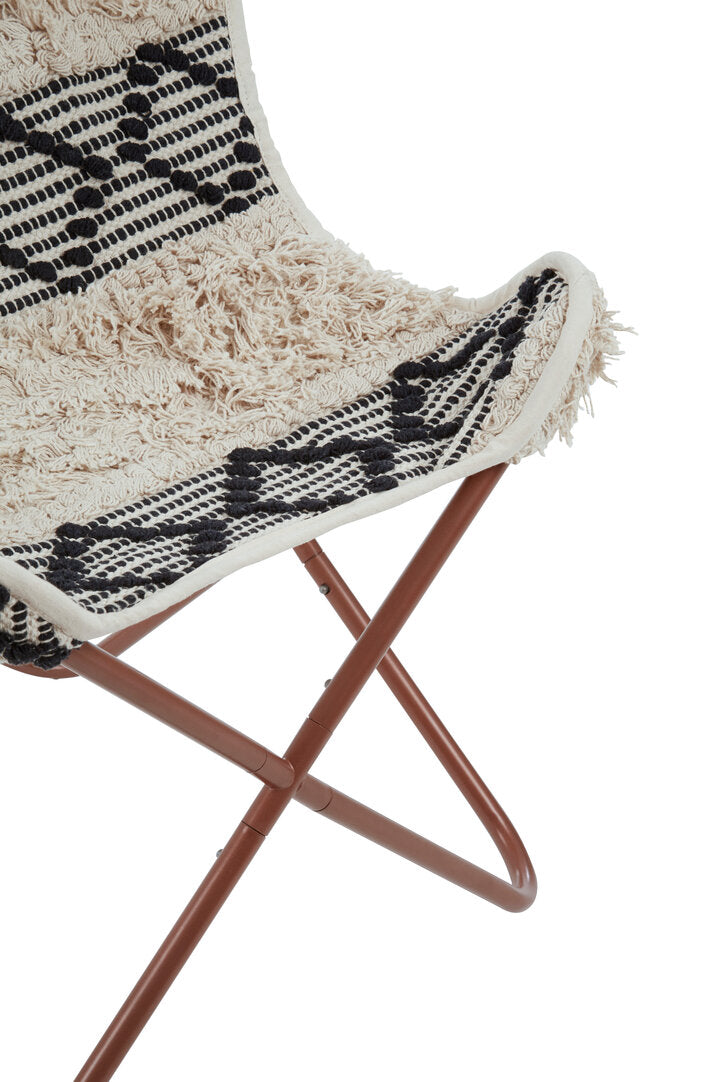 Serene Black and White Pattern Butterfly Chair