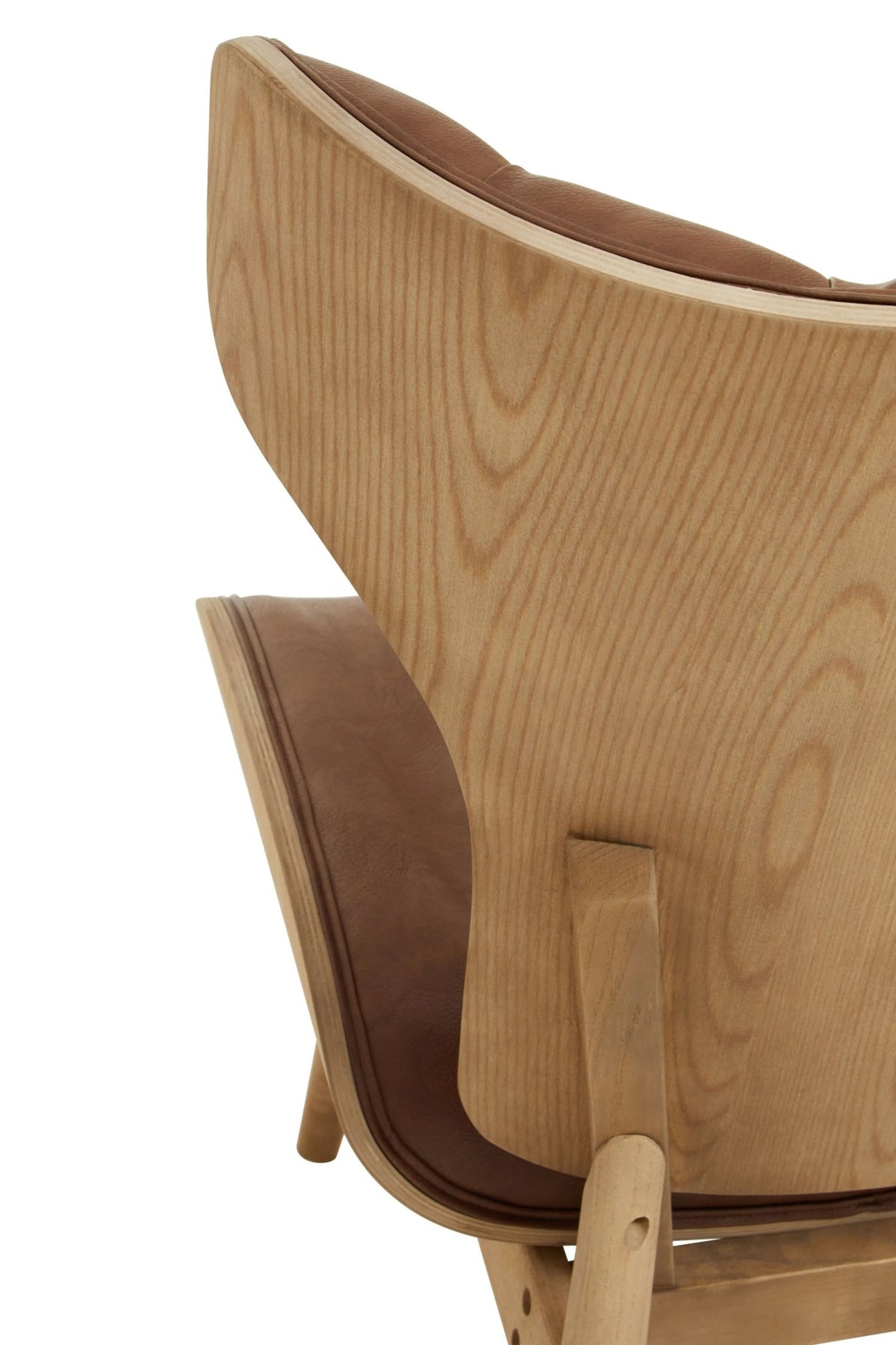 Ashbourne Brown Leather Effect Chair With Winged Back