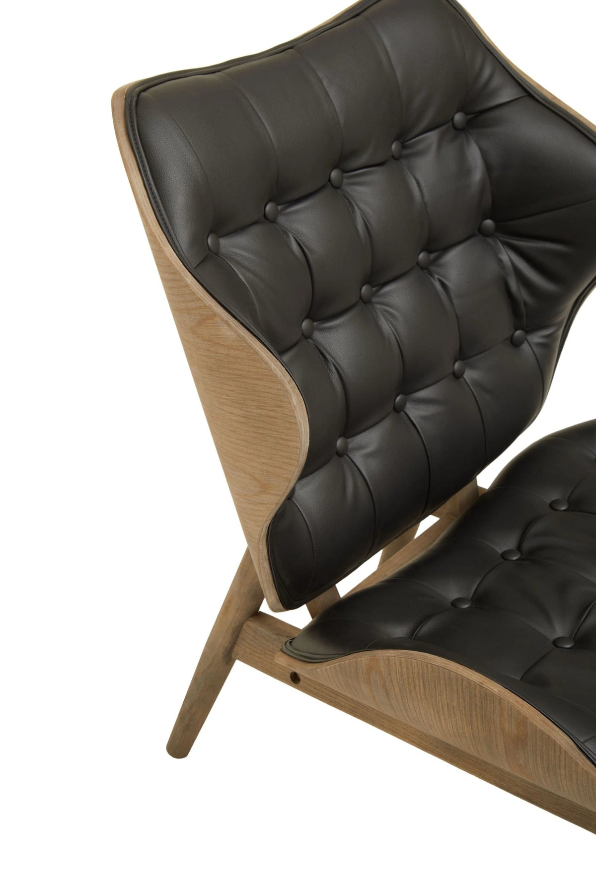 Ashbourne Black Leather Effect Chair With Button Detail