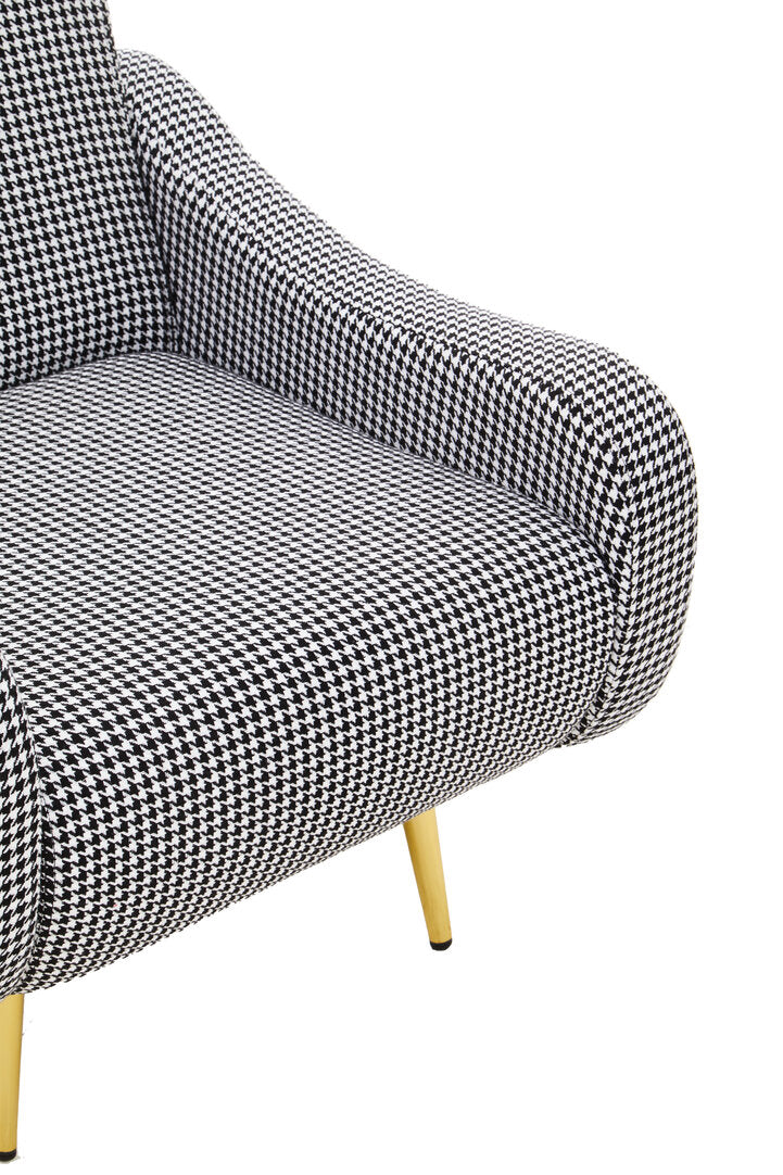 Checker Black And White Checked Armchair