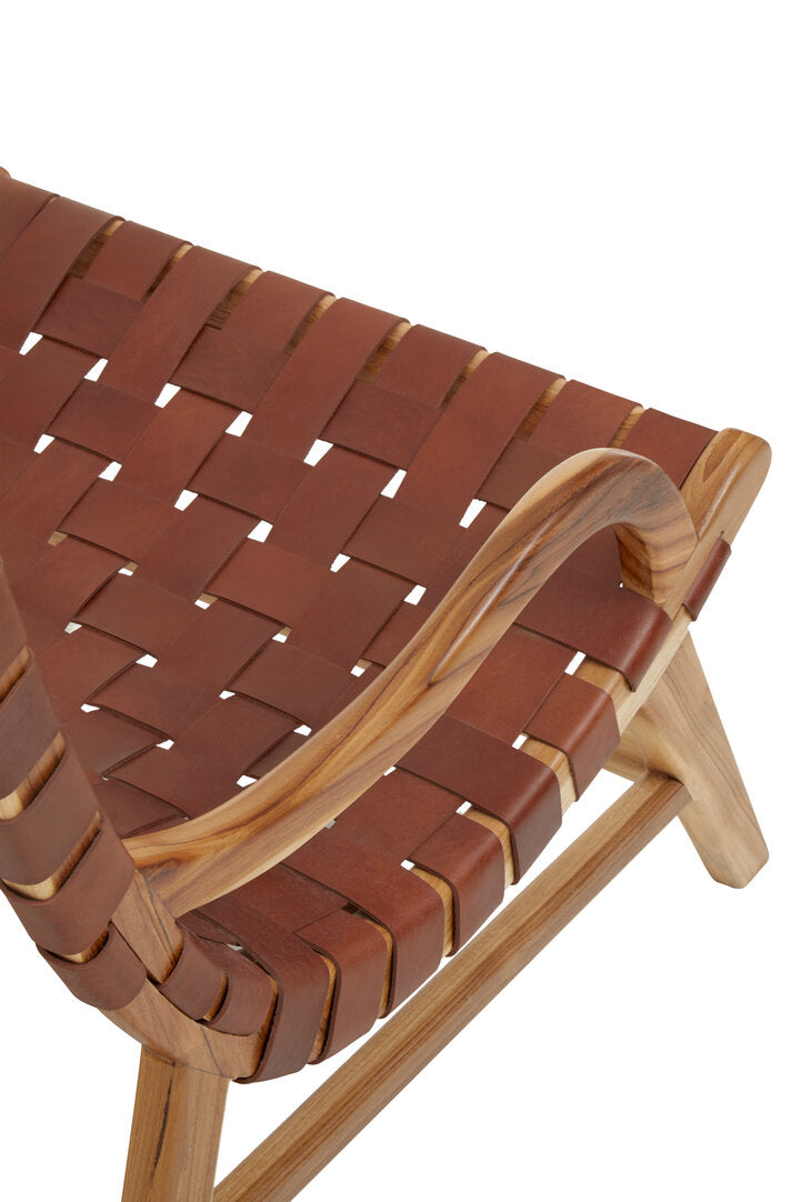 Sumatra Brown Woven Leather Chair
