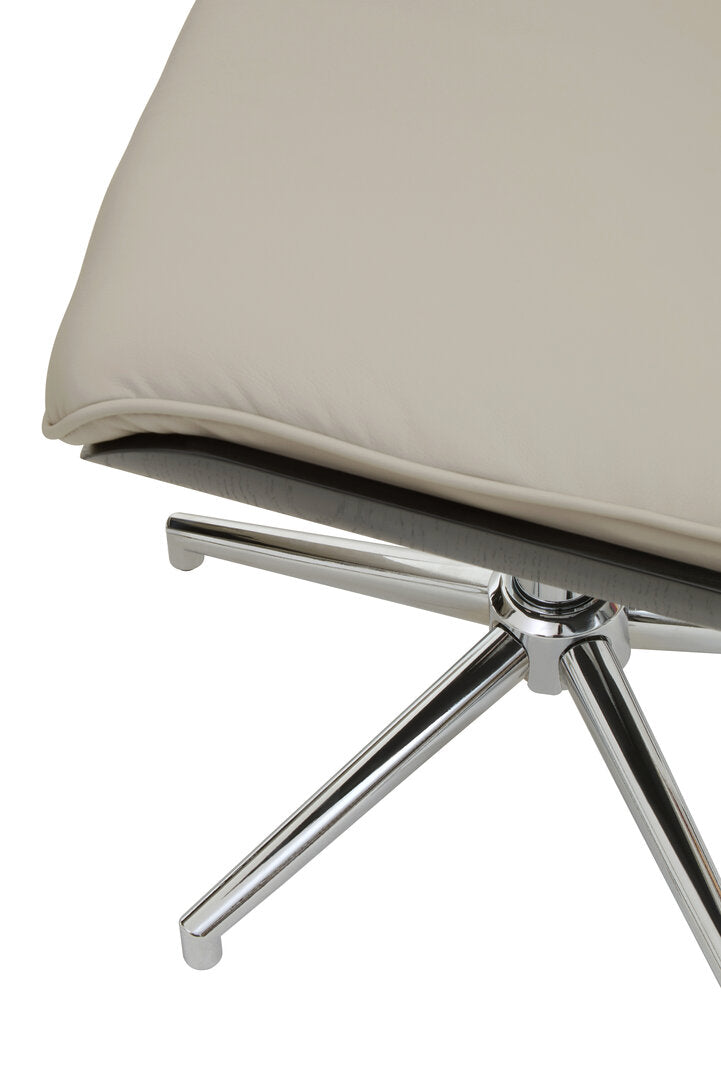 Cheshire Mink Leather Effect Recliner And Footstool