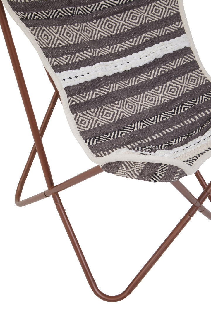 Serene Grey And White Butterfly Chair