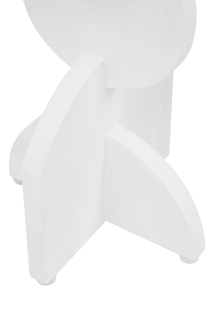 Waltz Whitewash Mango Wood Abstract Side Table