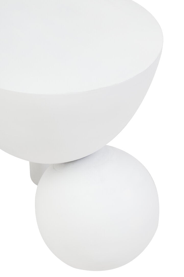 Waltz Whitewash Mango Wood Ball Detail Side Table