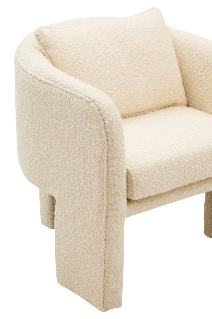 Nimbus Ivory Boucle Curved Armchair