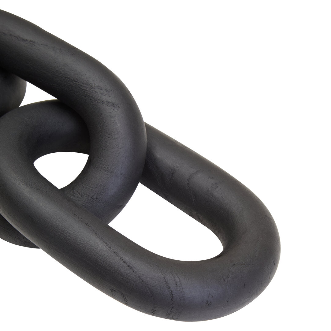Empire Black Wood 3 Link Chain Decor