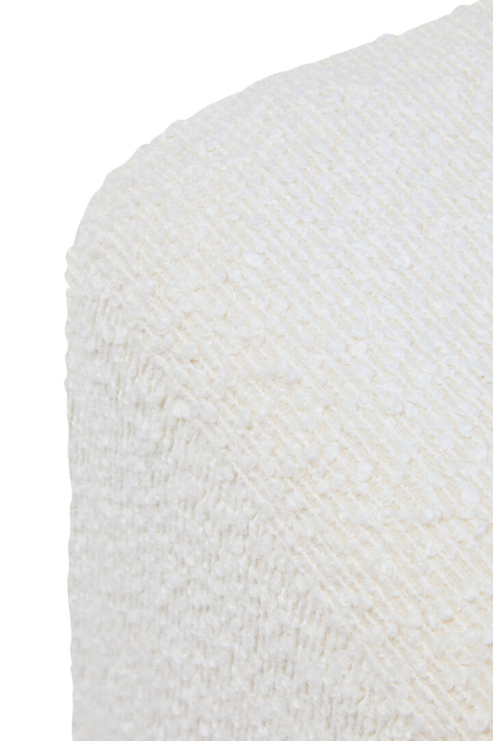 Sequoia Burl Wood And Cream Boucle Sqaure Stool