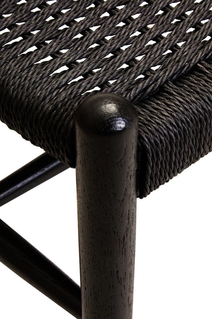 Pacific Black Rope and Elm Wood Bench