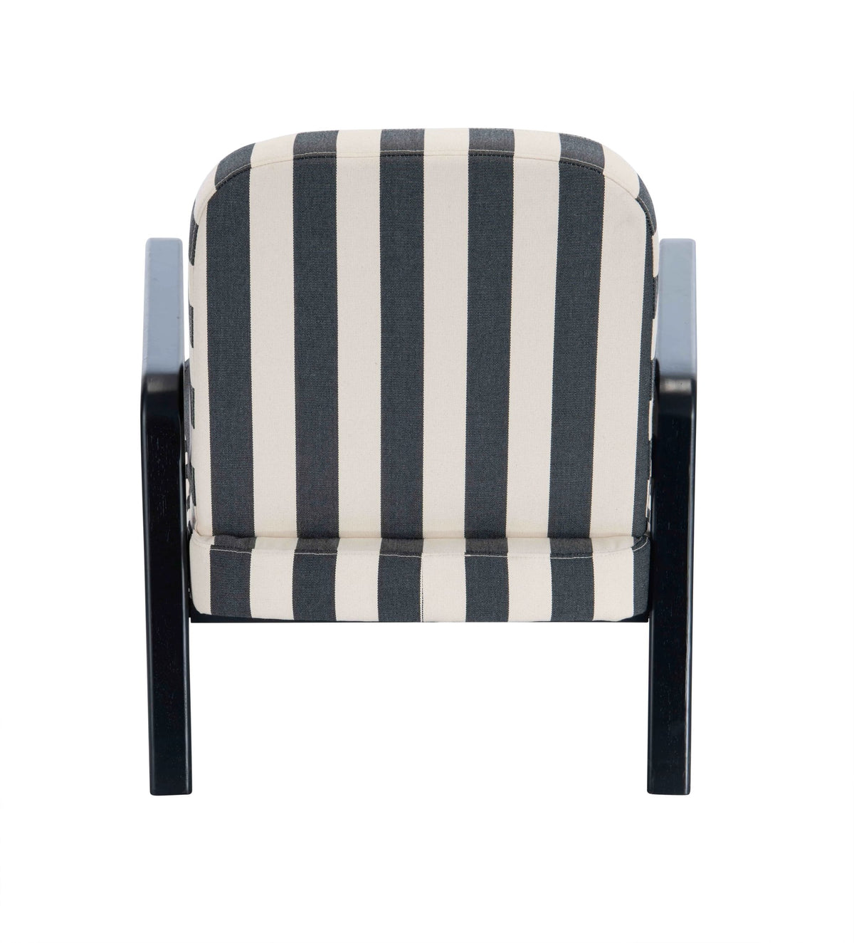 Bramley Black and White Stripe Armchair with Wooden Frame