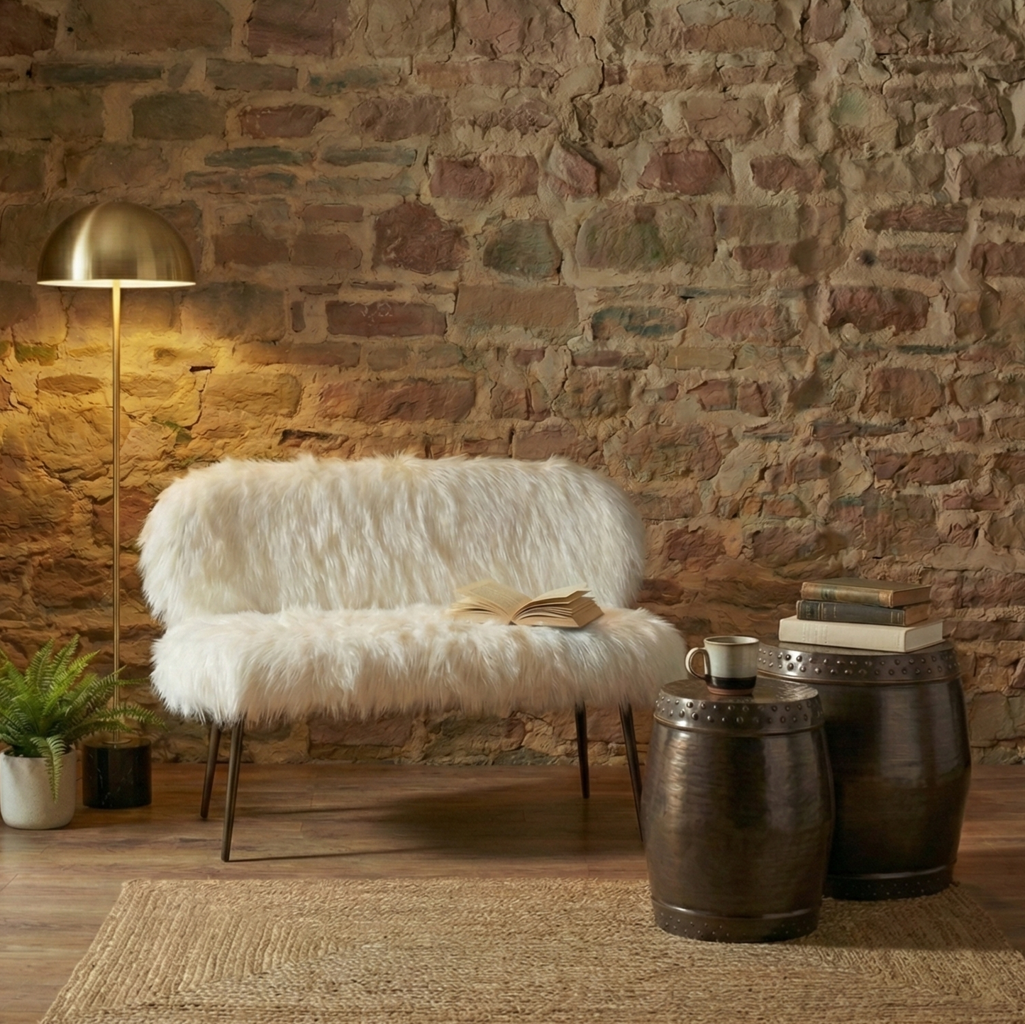 Ochre Sofa With Black Legs