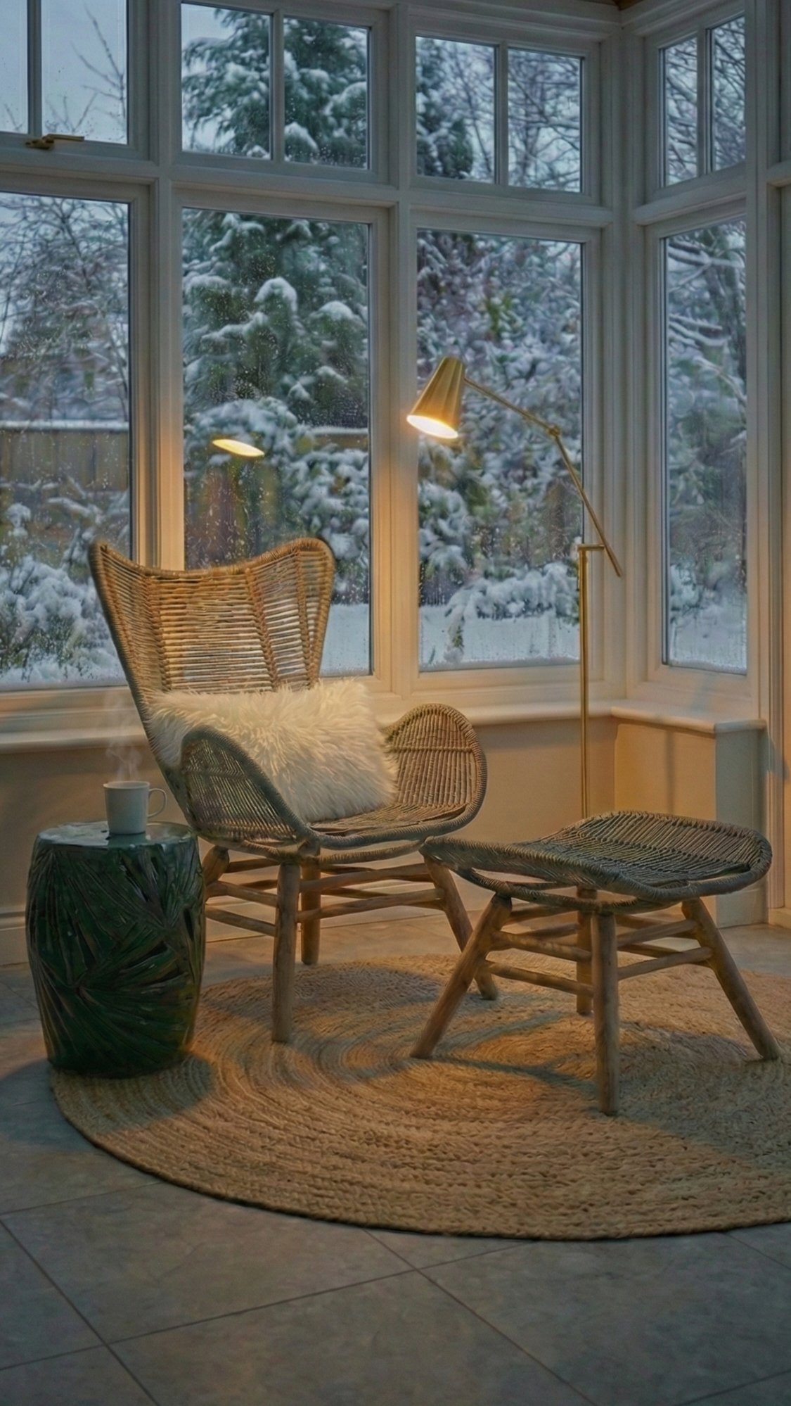 Folia Cream Fur Cushion