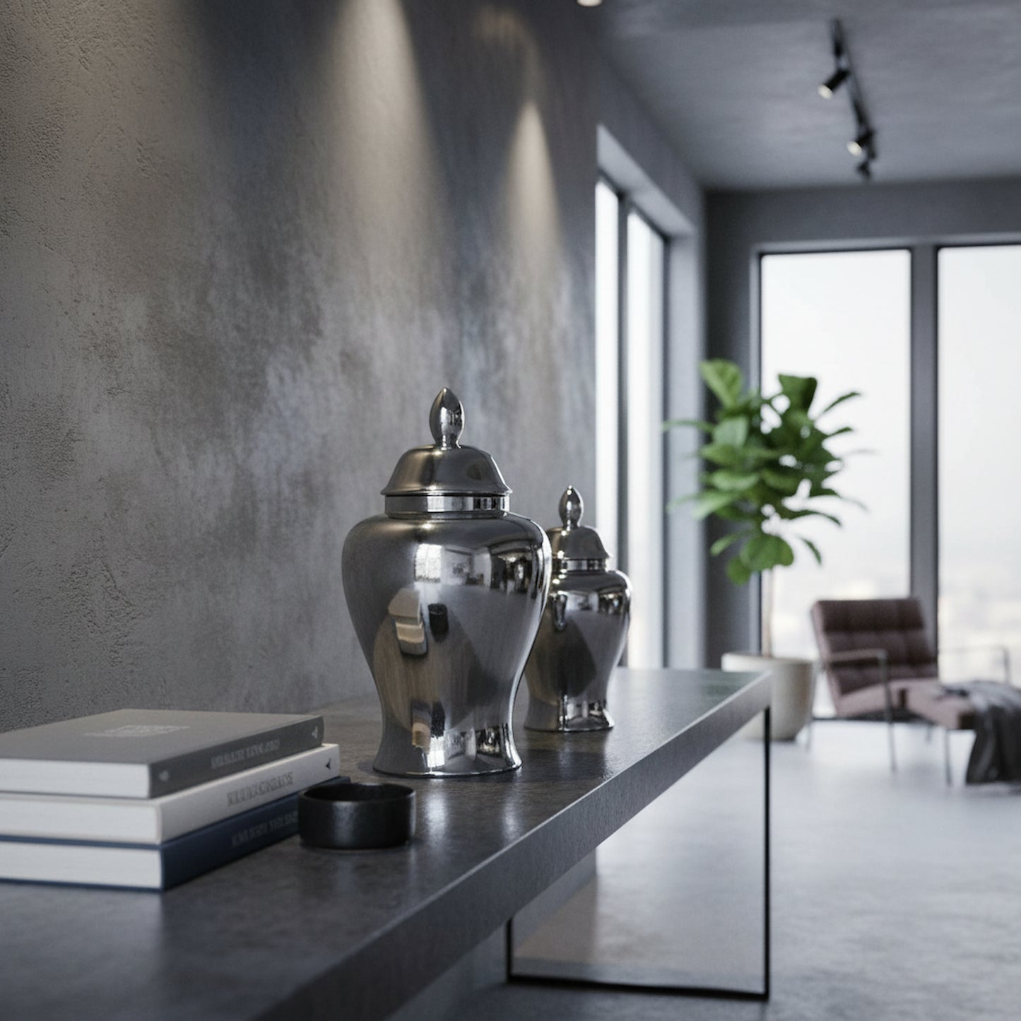 Chrome Ginger Jar