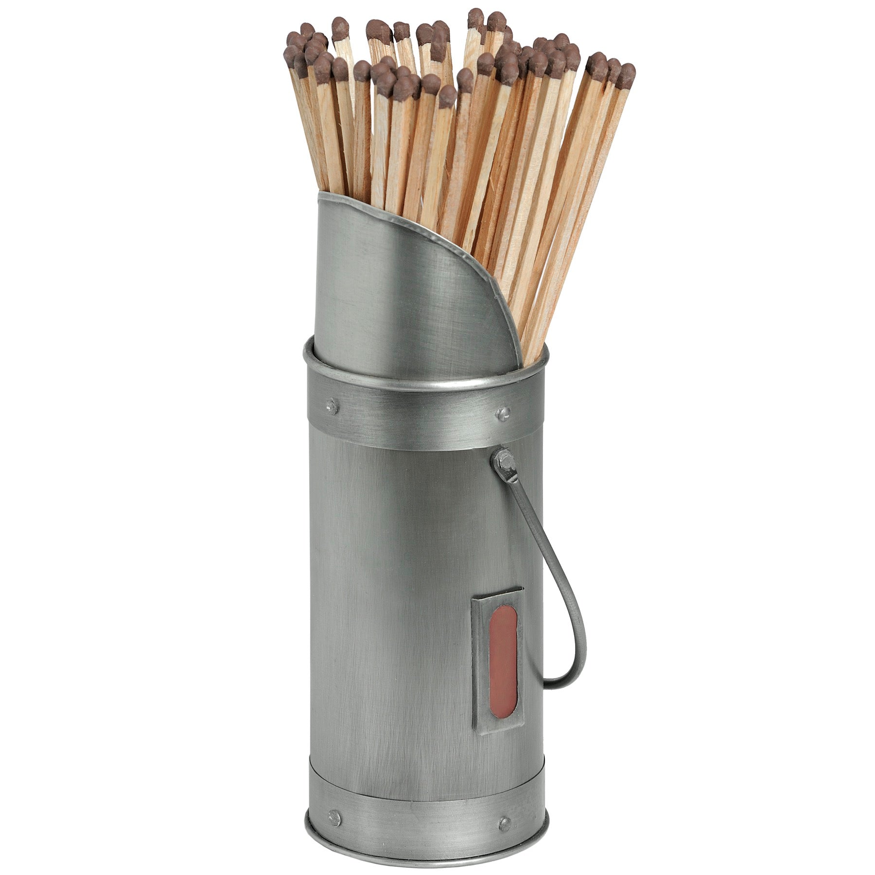 Antique Pewter Match Holder With 60 Matches - Buckets, Hods and Holders from the Quanta Home collection.