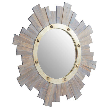 Rayelle Wooden Wall Mirror with Nail head