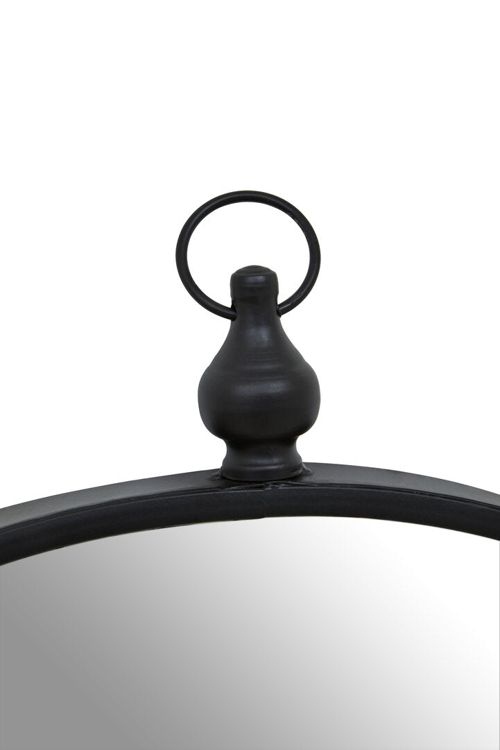 Vortex Black Wall Mirror With Circular Hook