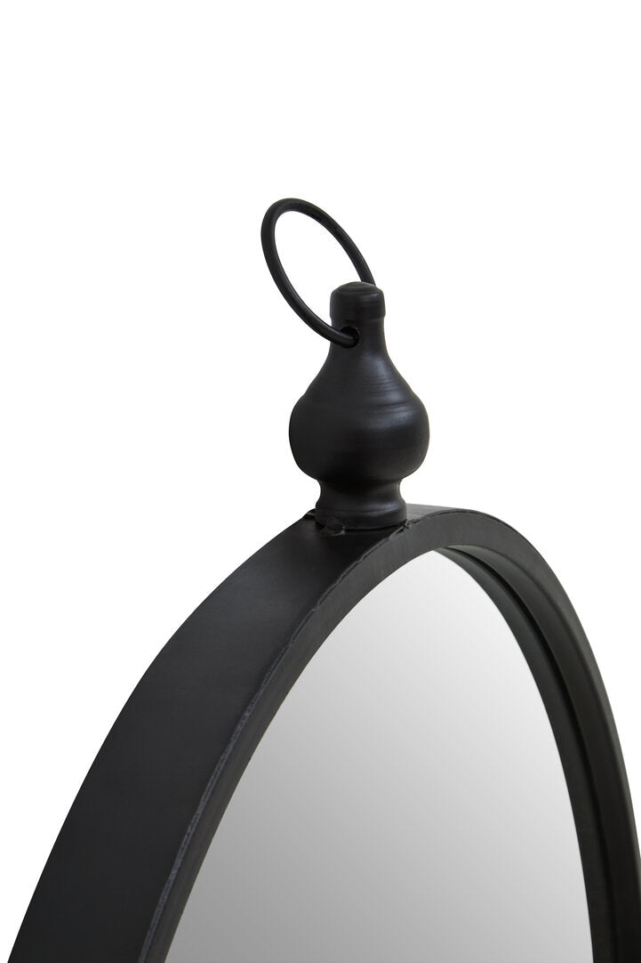 Vortex Black Wall Mirror With Circular Hook
