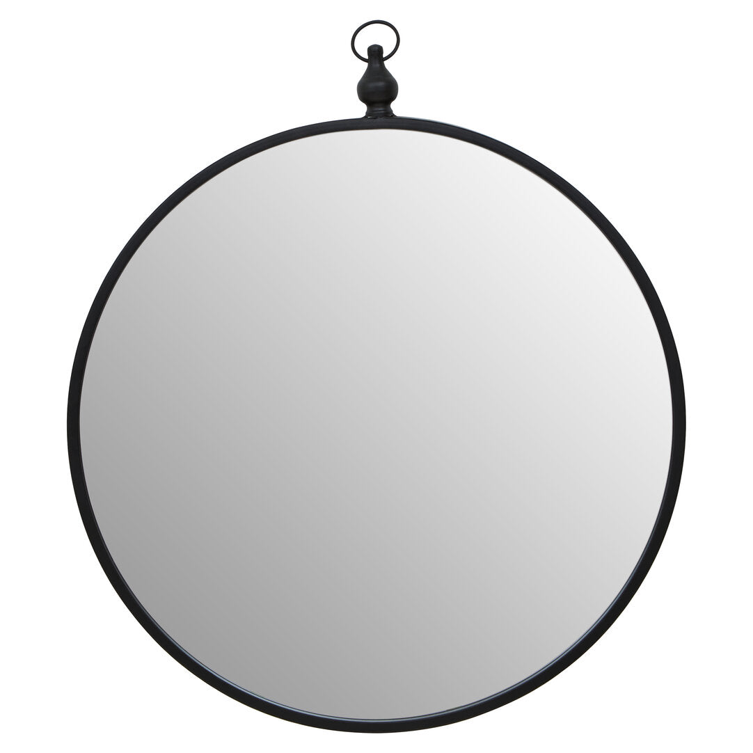 Vortex Black Wall Mirror With Circular Hook