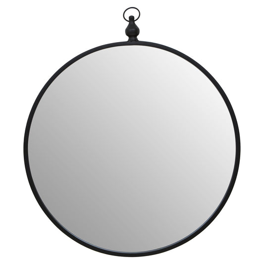Vortex Black Wall Mirror With Circular Hook