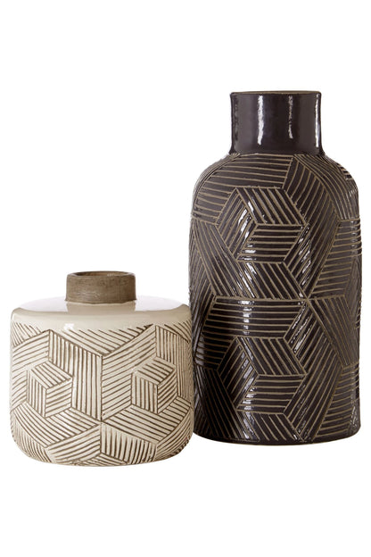 Strata Cream Textured Small Earthenware Vase