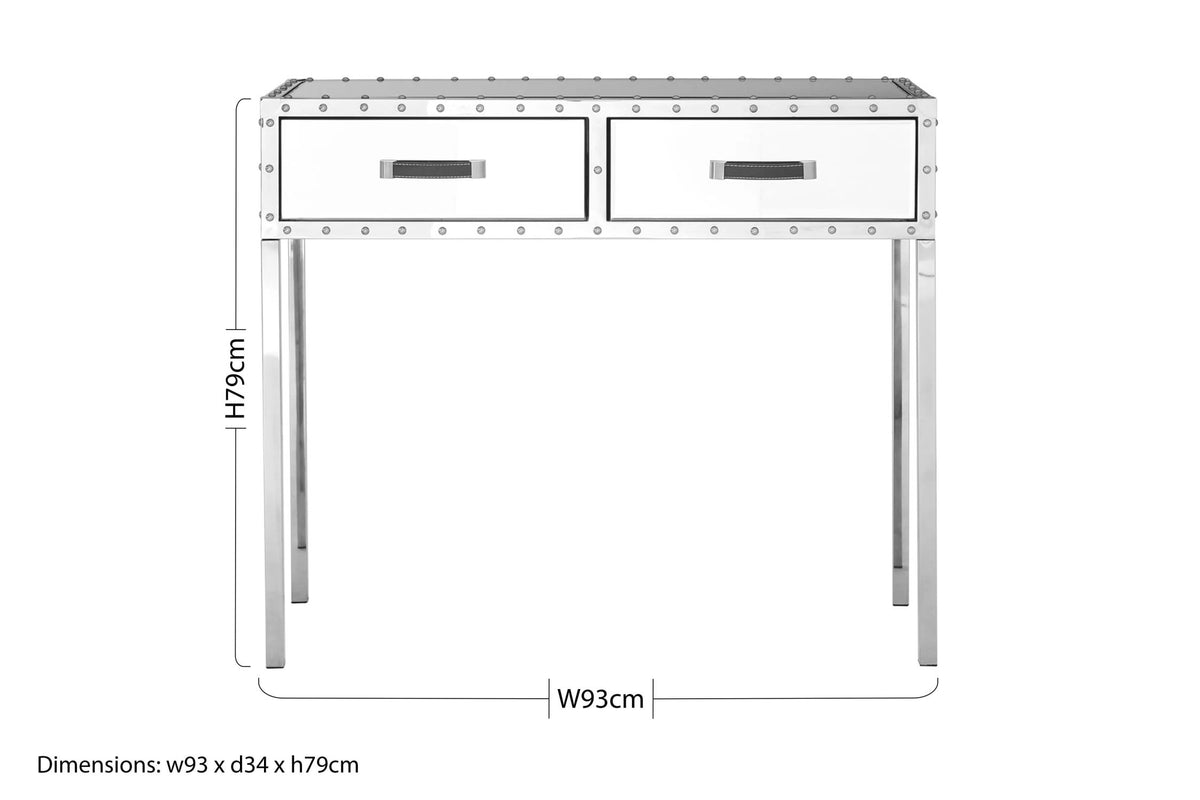 Rivelle Mirrored Console Table with Drawers