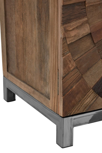 Oro Large Recycled Elm Wood 2 Door Cabinet