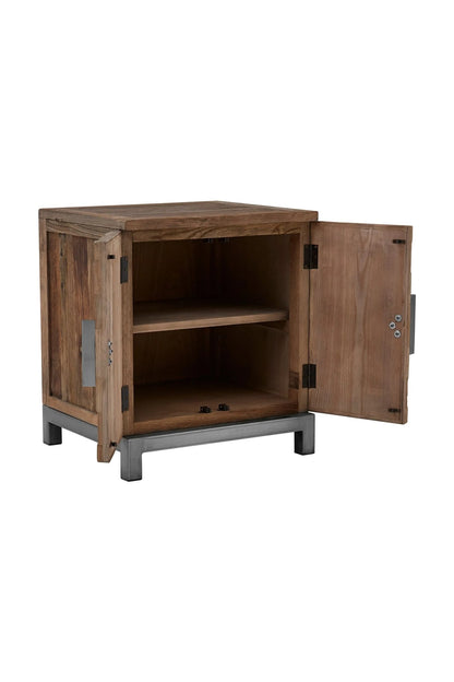 Oro Small Recycled Elm Wood 2 Door Cabinet