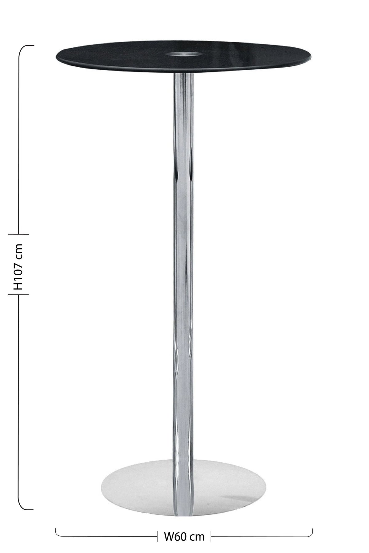 Adair Black Tempered Glass Bar Table
