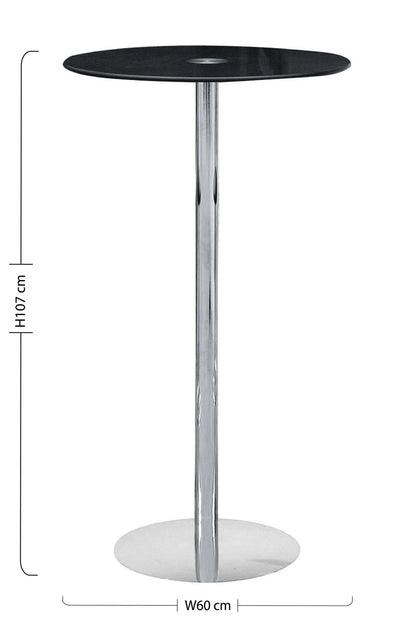 Adair Black Tempered Glass Bar Table