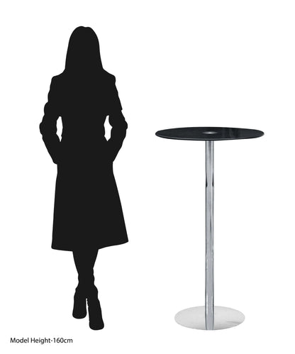 Adair Black Tempered Glass Bar Table
