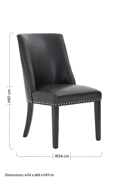 Rancher Black Leather Effect Dining Chair