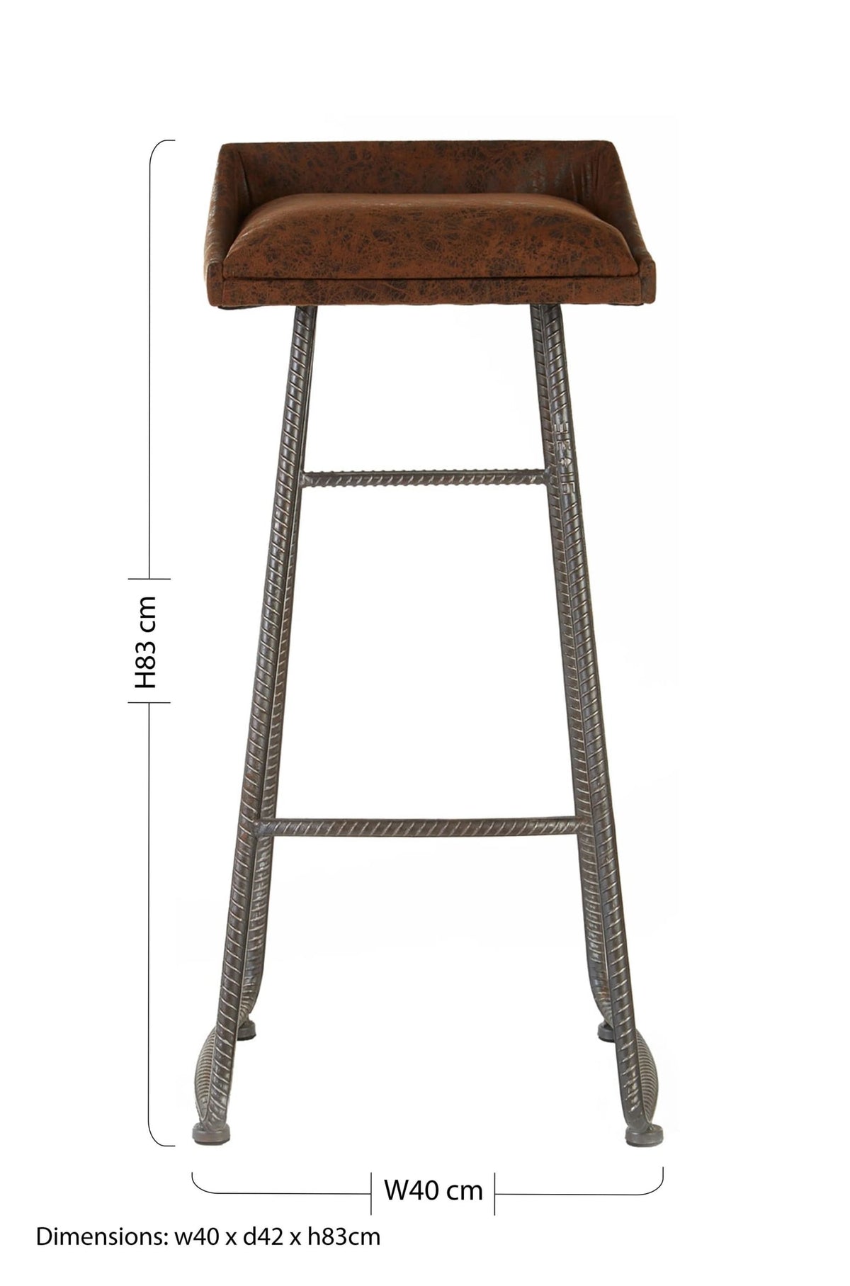 Nova Brown Leather Effect Bar Stool