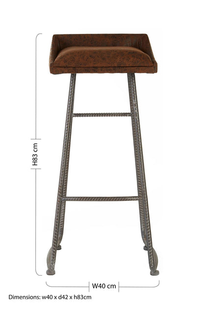 Nova Brown Leather Effect Bar Stool