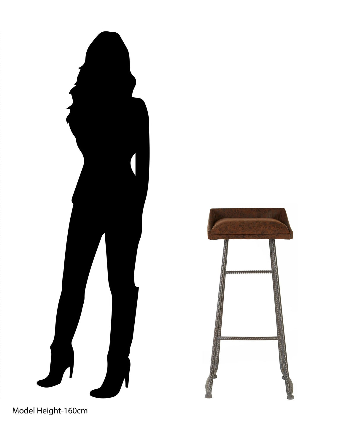 Nova Brown Leather Effect Bar Stool