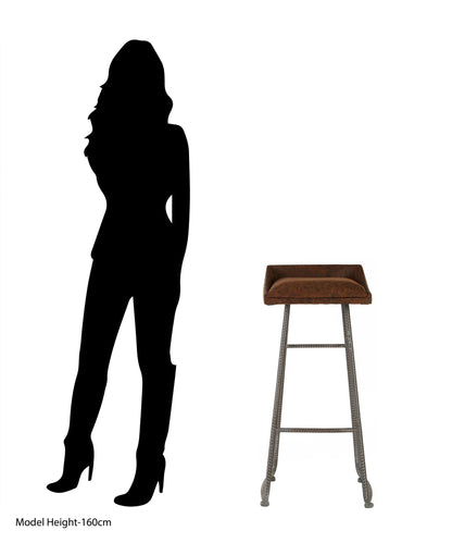 Nova Brown Leather Effect Bar Stool