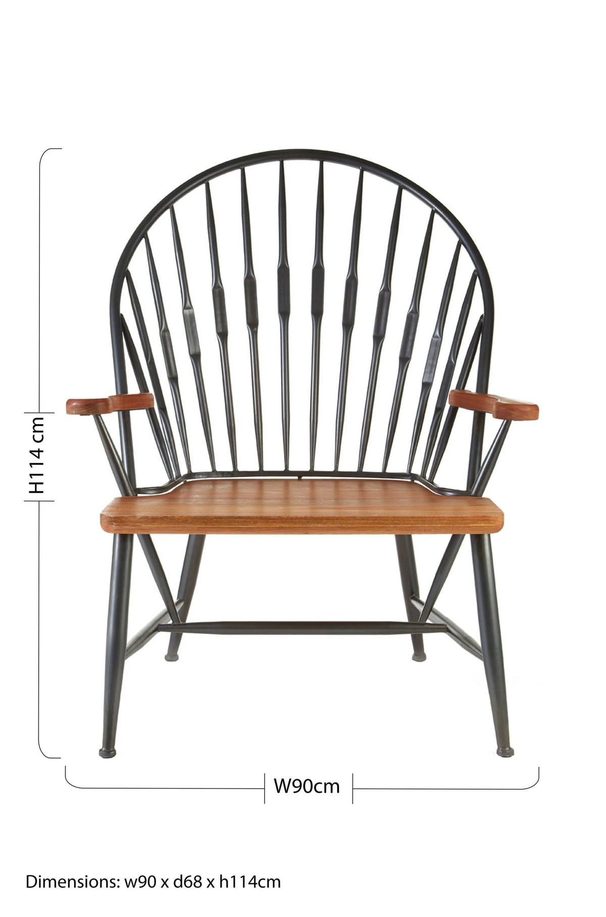 Nova Walnut Wood And Metal Armchair