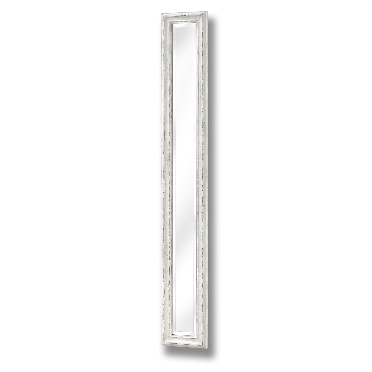 Antique White Frame Narrow Wall Mirror - Wall Mirrors from the Quanta Home collection.