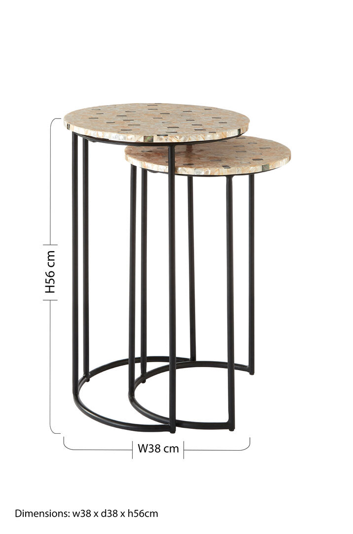 Elara Set of Two Mother Of Pearl Nesting Side Tables