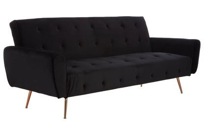 Hartley Black Velvet Sofa Bed