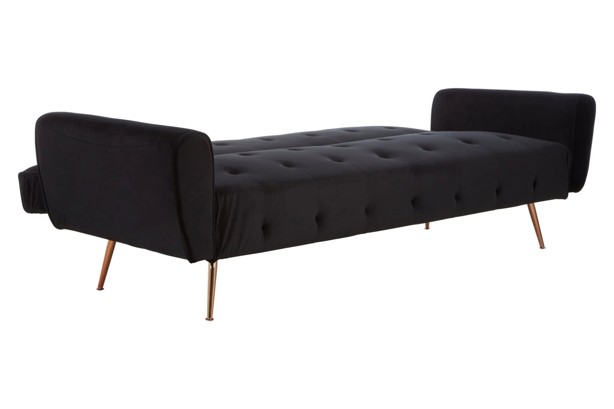 Hartley Black Velvet Sofa Bed