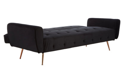 Hartley Black Velvet Sofa Bed