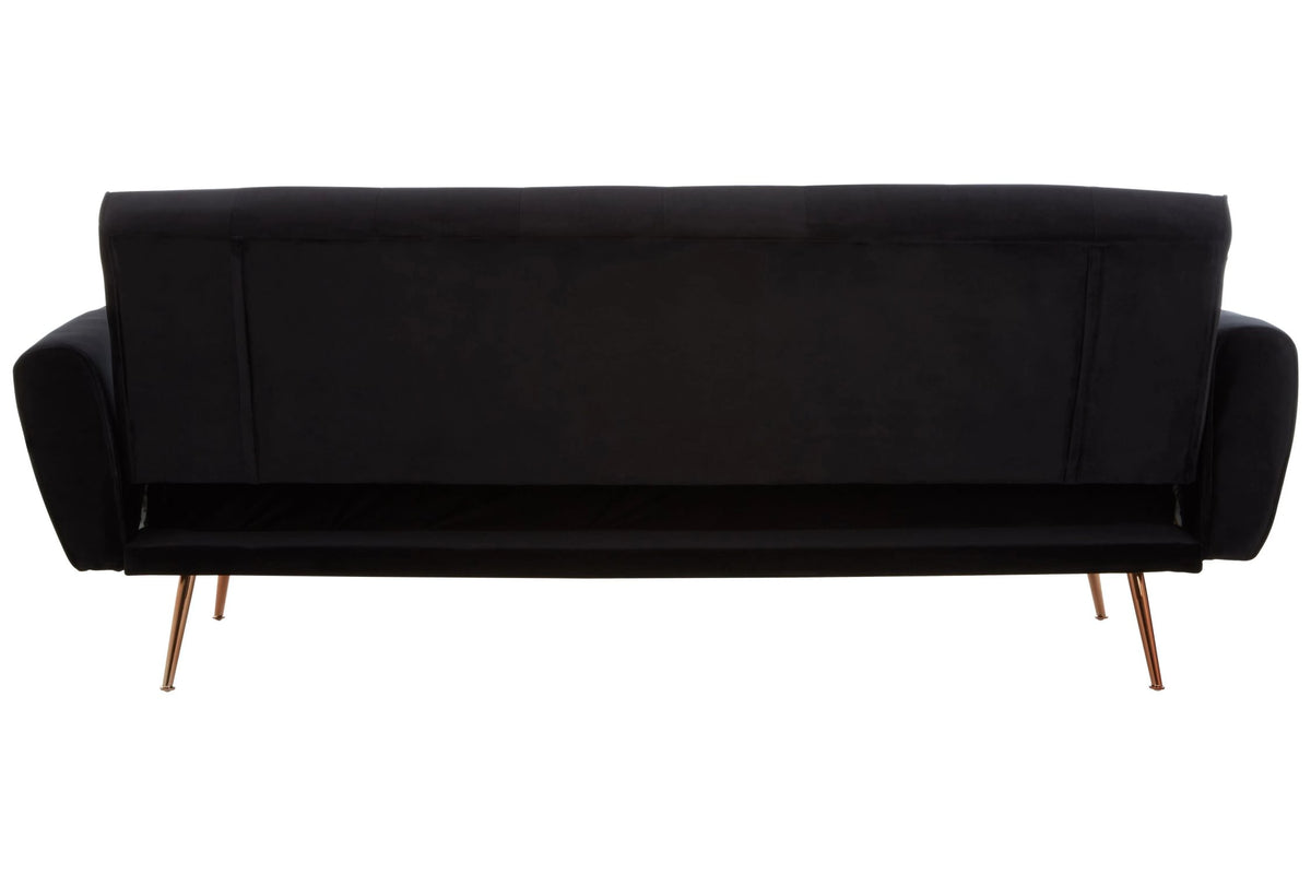 Hartley Black Velvet Sofa Bed