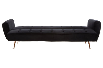 Hartley Black Velvet Sofa Bed
