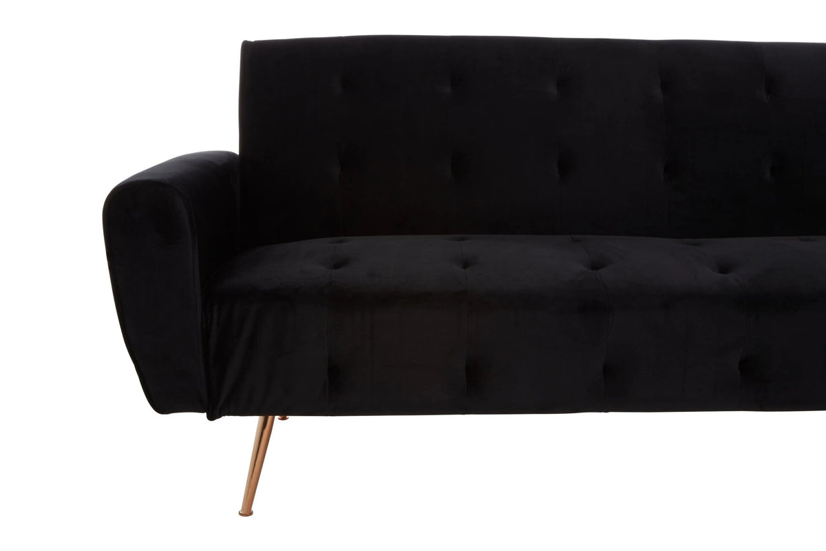 Hartley Black Velvet Sofa Bed