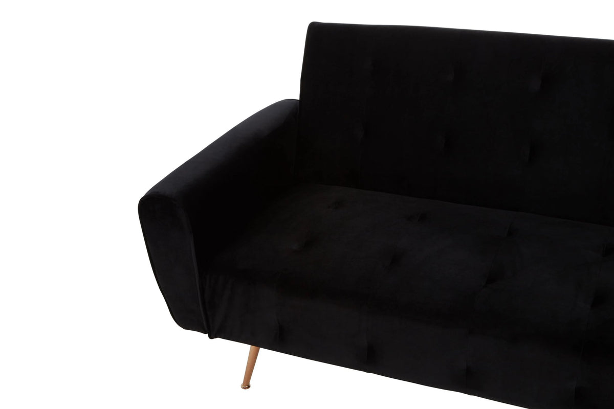 Hartley Black Velvet Sofa Bed