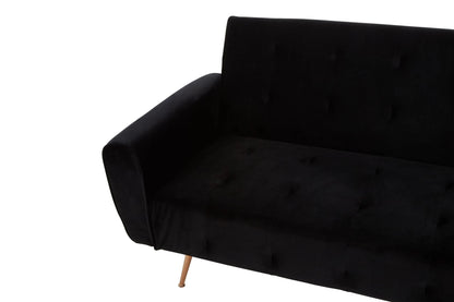 Hartley Black Velvet Sofa Bed